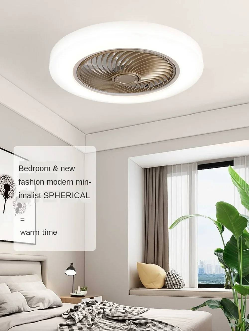Hot Selling Intelligente Afstandsbediening Kleurrijke Plafondventilatorlamp Onzichtbare Blade Intrekbare Stille_voghion.com