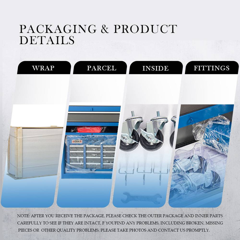 AIRAJ Werkzeugkiste mit 7 Schubladen | Robuste Werkzeugkiste auf Rädern | Abnehmbare Werkzeugkiste aus Metall | Werkzeugschrank für die Garage, Werkstatt, Lager_voghion.com