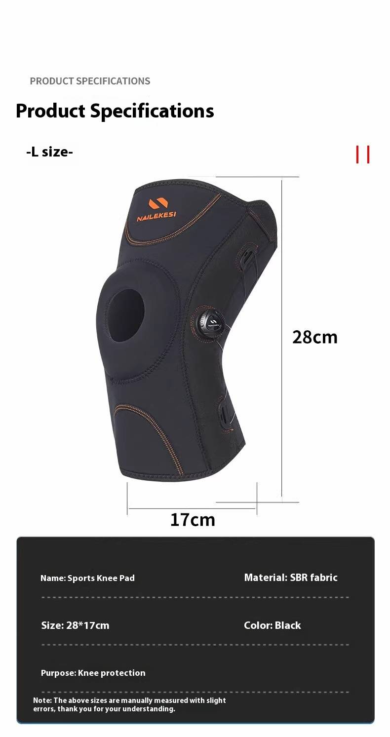 Ginocchiera regolabile con manopola girevole per corsa, basket, escursionismo e sport - Supporto compressivo da uomo per la protezione del menisco_voghion.com
