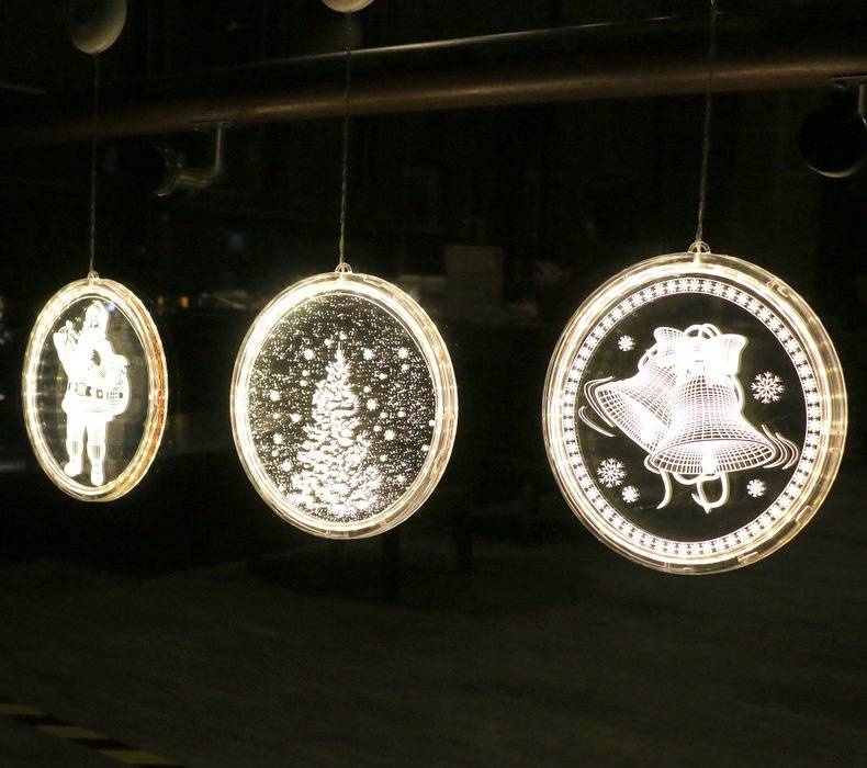 Guirnalda de luces LED navideñas con 10 diseños festivos. Luces decorativas a pilas para interiores y exteriores, ideales para fiestas y decoración del hogar._voghion.com