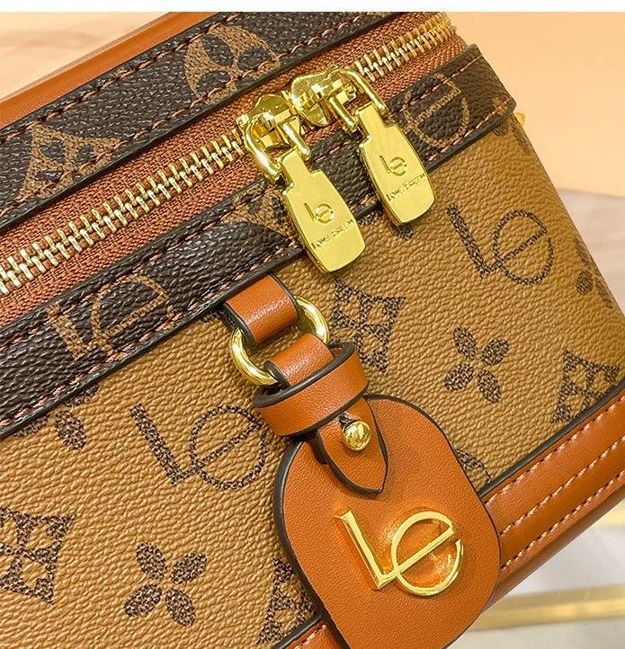 Vintage Floral Print PVC Bucket Bag For Women - Stylish Small Crossbody Shoulder Handbag With Zipper Closure, Retro Boho Chic Design_voghion.com