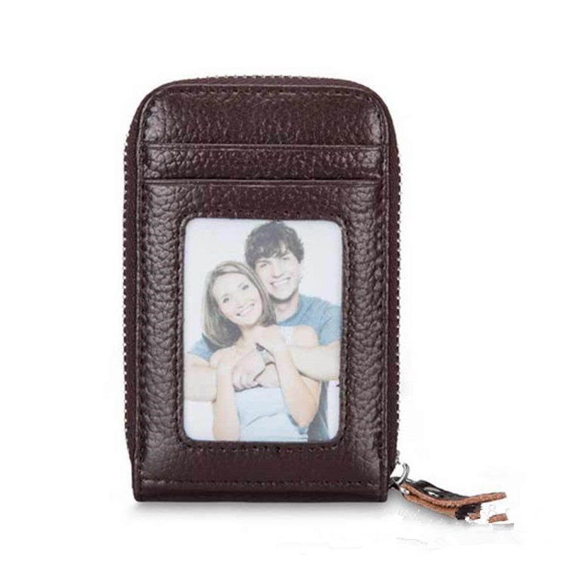 Wallet For Men Credit Card Holder RFID Blocking Zipper Pocket Purse For Men Rfid Man Wallet_voghion.com