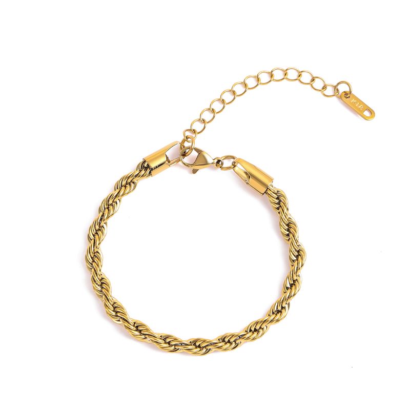 Bracciale intrecciato in rilievo a doppio strato placcato oro Zhenmang INS con anello semplice e personalità circolare elettroplaccato per uomo e donna_voghion.com