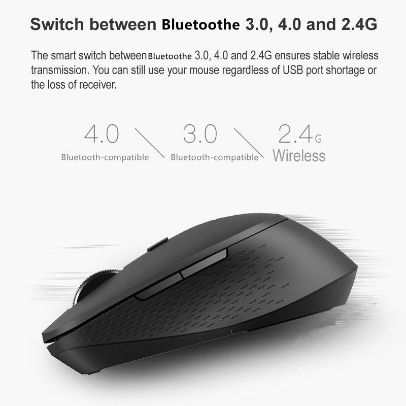 New Rapoo Multi-mode Silent Wireless Mouse With 1600DPI Bluetooth-compatible And 2.4GHz For Three Devices Connection_voghion.com