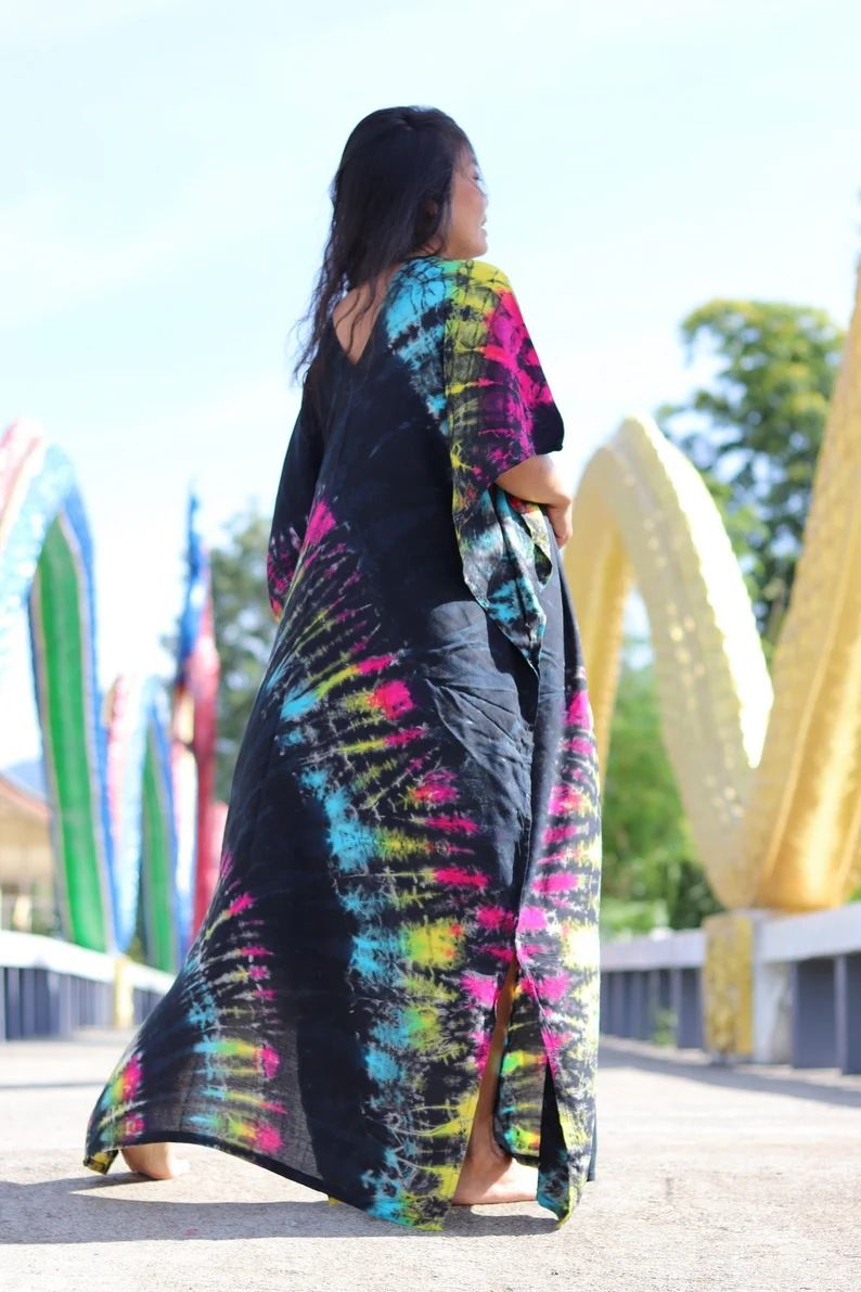Robe de plage en rayonne pour femmes, tenue de vacances à fleurs teintes _voghion.com