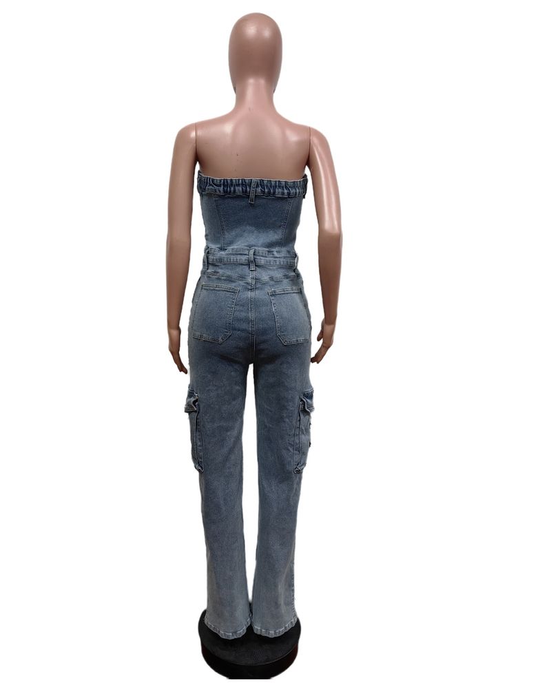 Ropa de mujer Nuevo Top de tubo Mono bordado Pantalones Pantalones elásticos_voghion.com