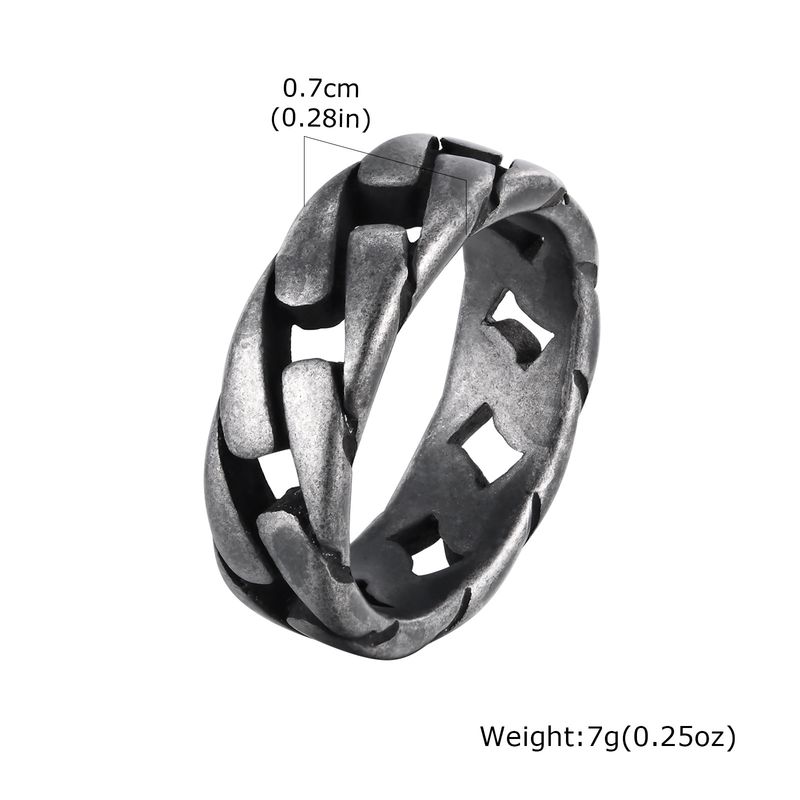 Anello cubano con catena in acciaio al titanio e motocicletta alla moda, da uomo, in oro, R495_voghion.com
