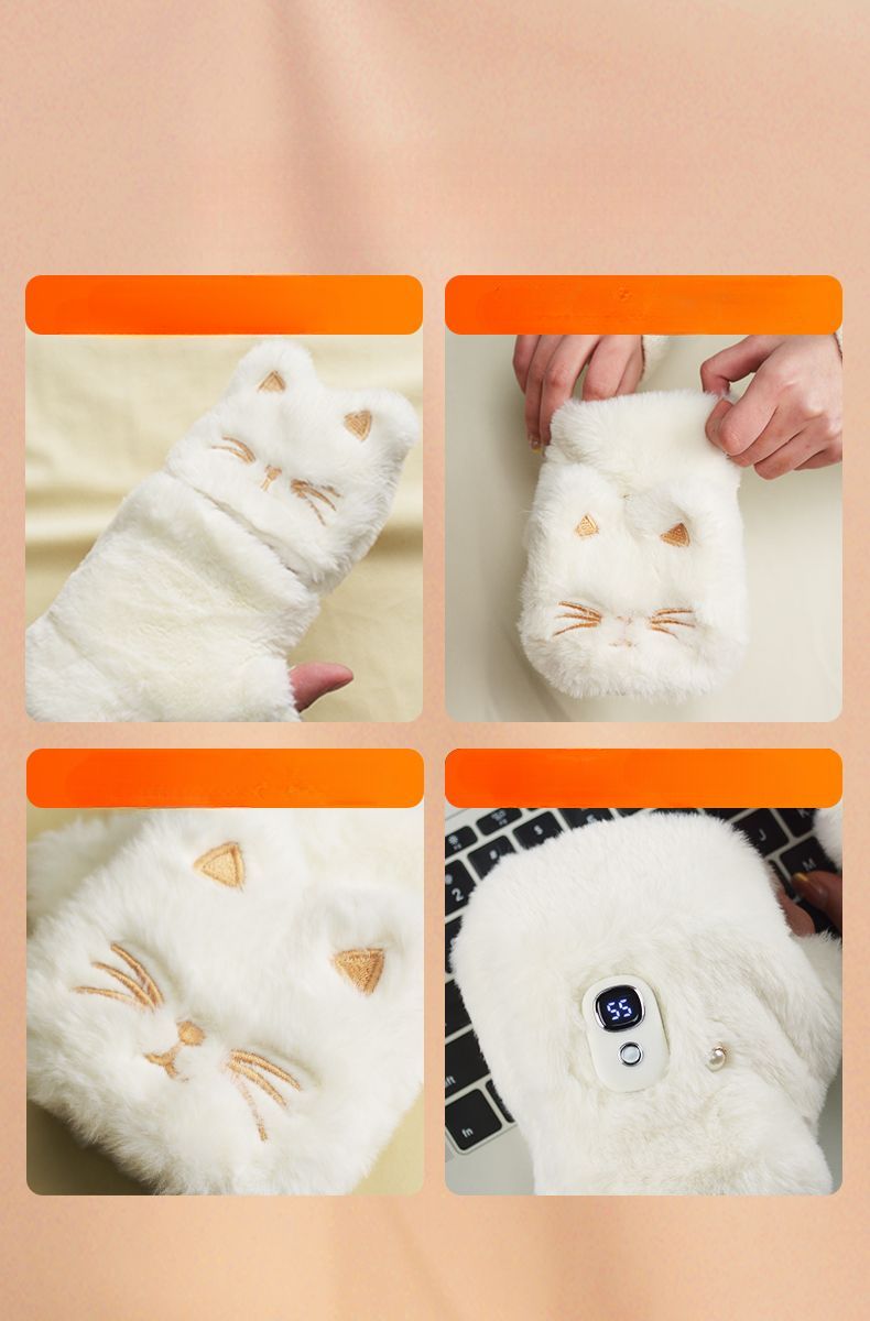 2024 New Cat Paw Hand Warmer Heating USB Rechargeable Heated Gloves High Appearance Value For Men And Women Gift_voghion.com