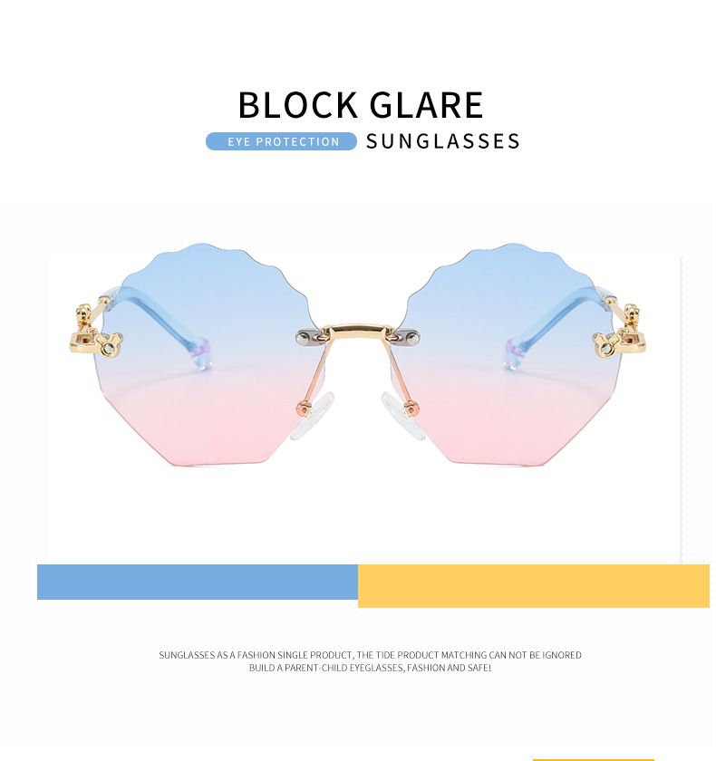 Jaunas bērnu brilles jaukas mazuļu apaļas formas ziedu ietvars Modes bezrāmju personalizētas saulesbrilles zēniem un meitenēm_voghion.com