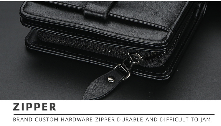 Baellerry Geldbörse Herren Kurz Vertikal Multi-Kartensteckplatz Führerschein Münzgeldbörse Jugend Reißverschluss Kartenhalter_voghion.com