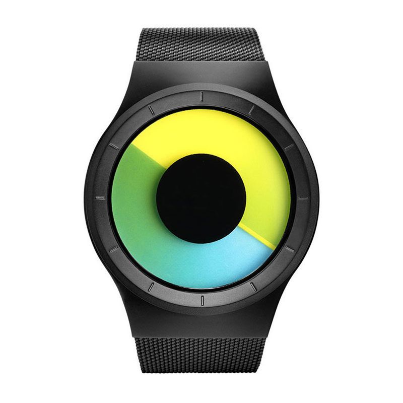 Orologio da polso al quarzo con cinturino in acciaio e cielo stellato_voghion.com