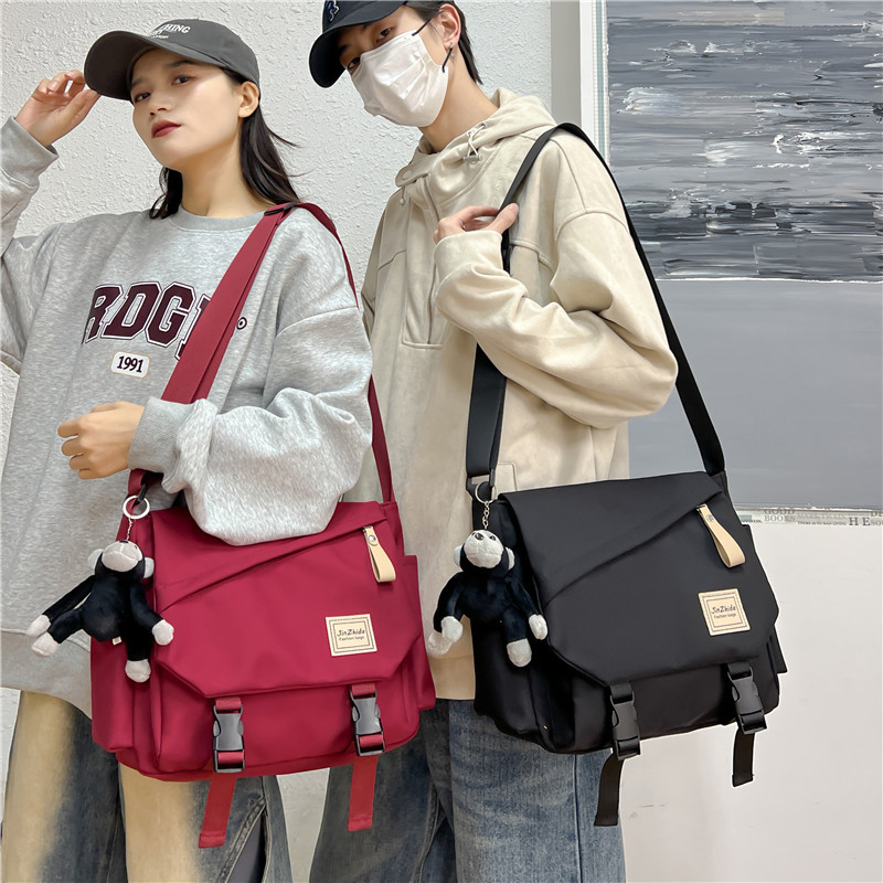Borsa a tracolla grande da uomo e da donna, stile Harajuku, per studenti coreani, con tracolla singola_voghion.com