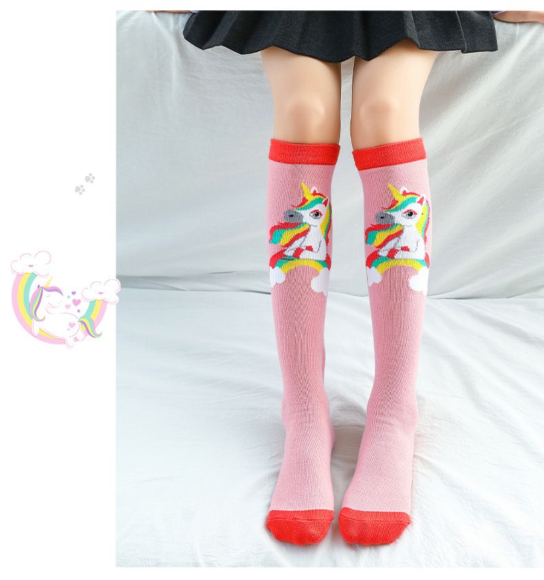 Ubranka dla dzieci Oryginalne skarpetki dziecięce z kreskówkowymi modnymi skarpetkami bawełnianymi skarpetkami z jednorożcem skarpetki typu mid tube_voghion.com