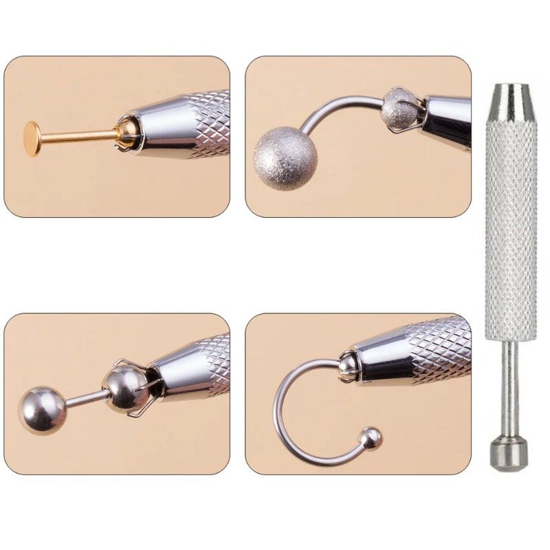 1 pz. Supporto per perline a quattro griffe, strumento per raccogliere gemme di diamanti, supporto per punte, pinzetta, strumento per raccogliere piercing al corpo, penna per cospargere_voghion.com