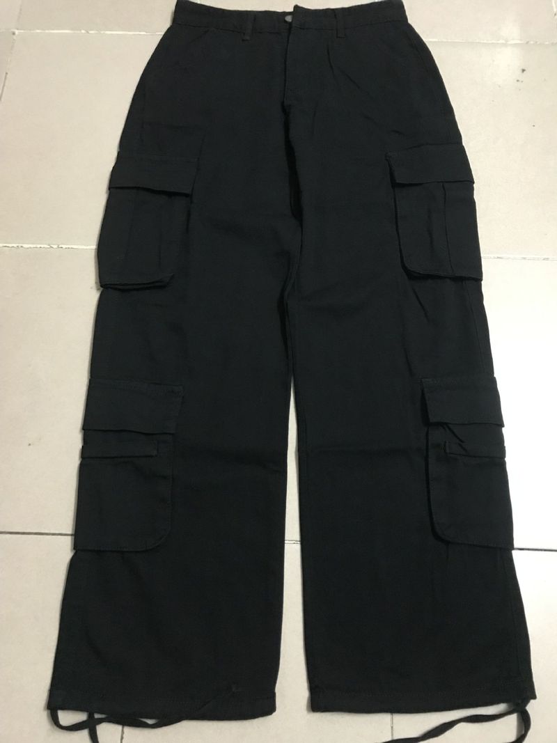 Kvinners street hip hop-stil, lav midje multi-lomme cargo fritidsbukser med flere lommer_voghion.com
