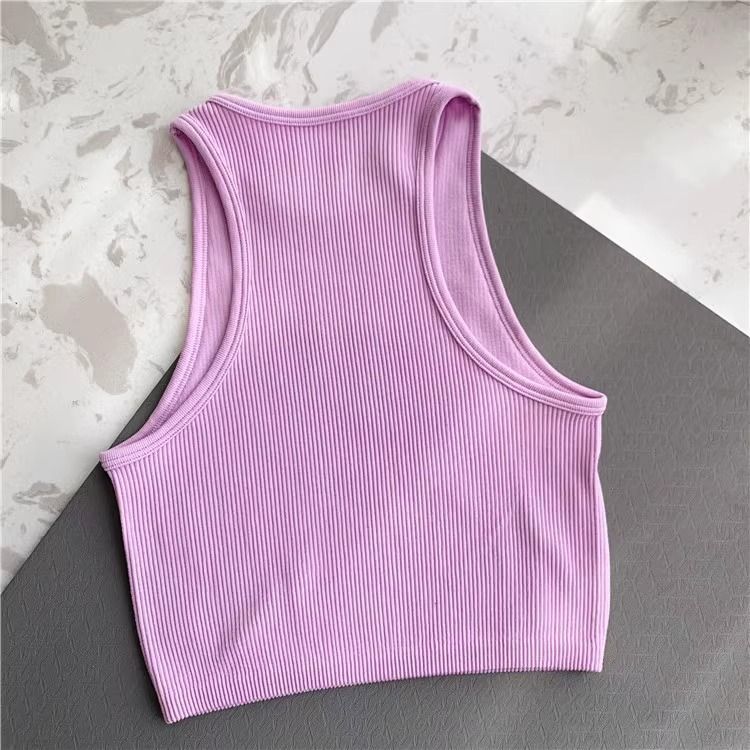 Gilet corto sportivo da donna senza anello in acciaio, top fitness da corsa ad asciugatura rapida, senza maniche, camicetta traspirante per abbigliamento da yoga_voghion.com