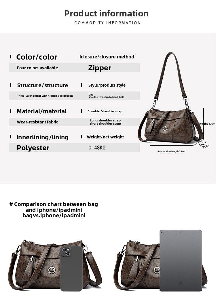 New Soft Leather For Women, Fashionable Middle-aged Elderly Women's Bag, Simple And High-end Versatile Large Capacity_voghion.com