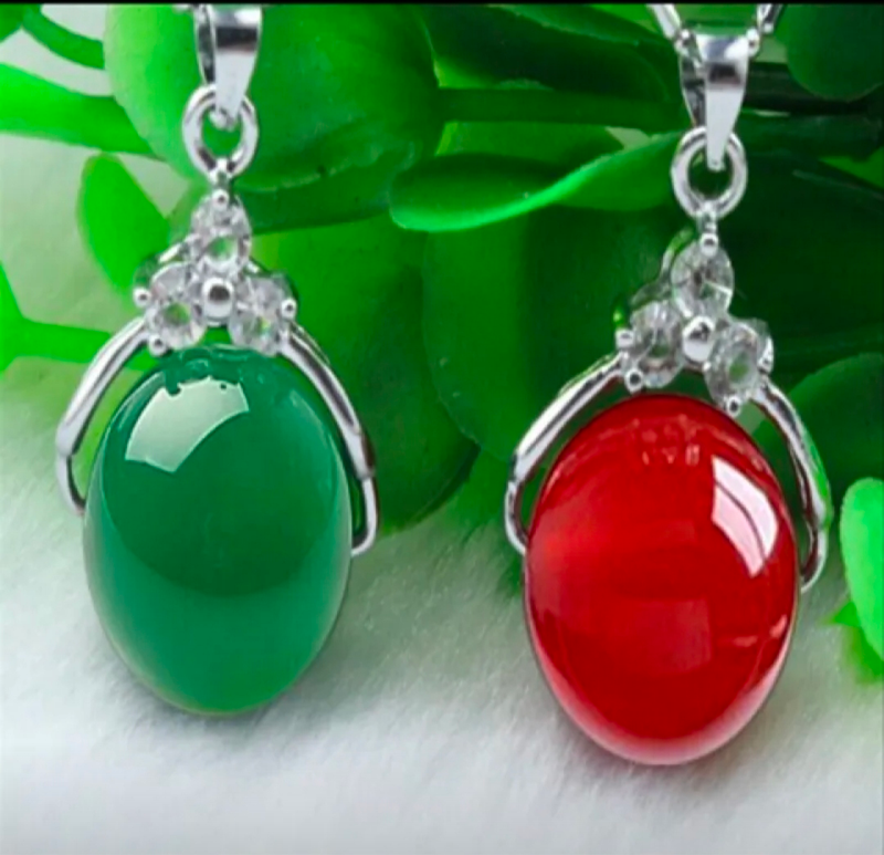 Popolare ciondolo in calcedonio verde dea essenziale in stile coreano, elegante collana verde, ciondolo regalo di compleanno_voghion.com