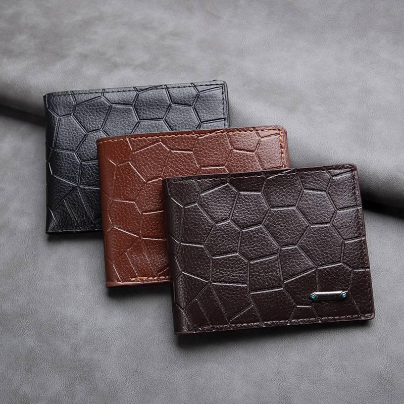 Men's Wallet New Stylish Business Stone Pattern Casual Large Capacity Coin Purse - Fashionable and Functional Money Clip Wallet_voghion.com