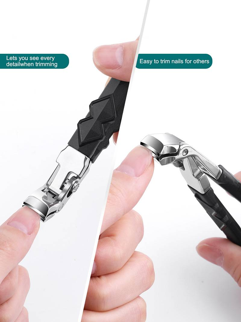 Nuovo tagliaunghie curvo Tagliaunghie in acciaio inossidabile con manico lungo Pinza per manicure con impugnatura aperta grande Pinza per manicure per dita dei piedi_voghion.com