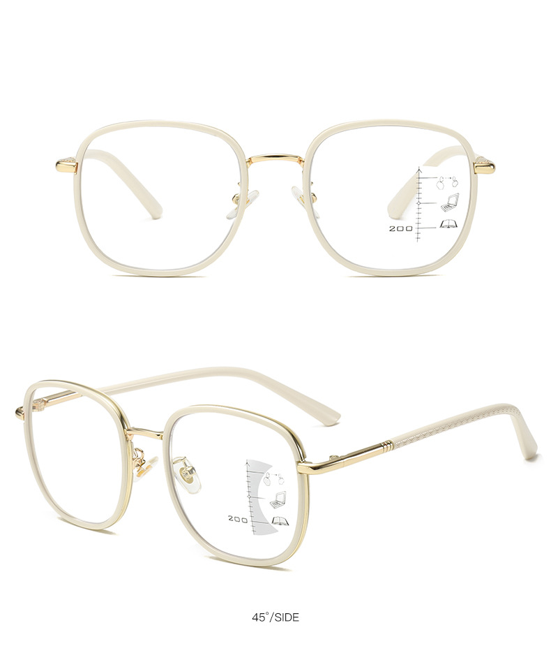 Unisex Multi-fokus lesebrille weibliche mode zeigen junge elegante große rahmen HD anti-blau lesebrille_voghion.com