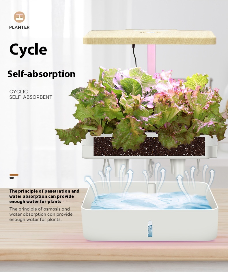 Mașină inteligentă de plantare hidroponică, mașină leneșă de plantare a legumelor în interior, mașină de plantare hidroponică cu spectru complet pentru uz casnic_voghion.com