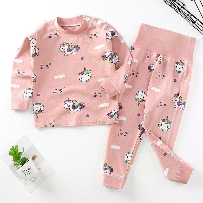 Mother & Kids Trousers Suit Pure Cotton Baby Clothes Long Sleeved Underwear High Waist Clothing_voghion.com