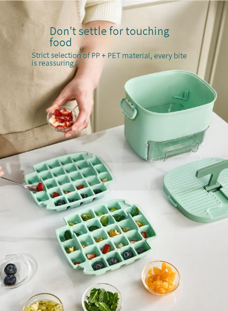 Silicone Ice Cube Tray With Press & Release - Large Capacity Ice Ball Maker (BPA-Free Food Grade Easy Pop Fits Freezer)_voghion.com