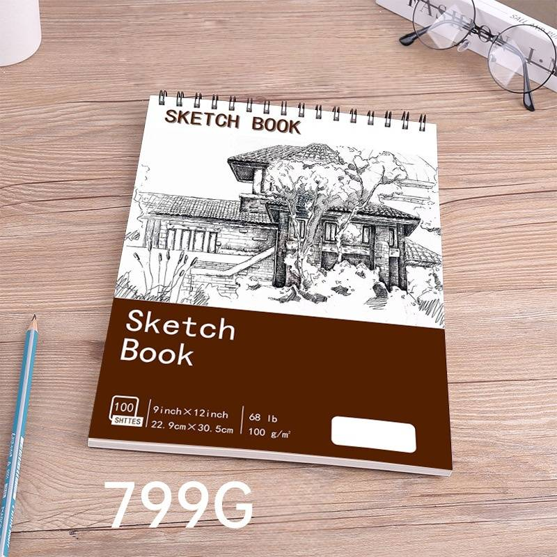Professional A4 Sketchbook For Artists - Thick Paper, Blank Drawing Notebook, Ideal For Pencil, Charcoal & Watercolor - 100 Sheets_voghion.com