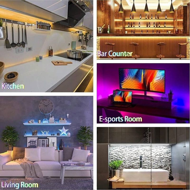 5V RGB LED Strip Lights With 24-Key IR Remote, USB-Powered Mood Lighting For Room & Living Room, Customizable Colors & Brightness_voghion.com