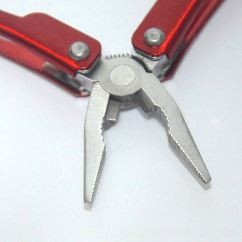 Compact LED Multi-Tool Folding Pliers With Cloth Pouch – Silver Utility Tool For Repairs & DIY (40mm, Oxford Storage Bag)_voghion.com