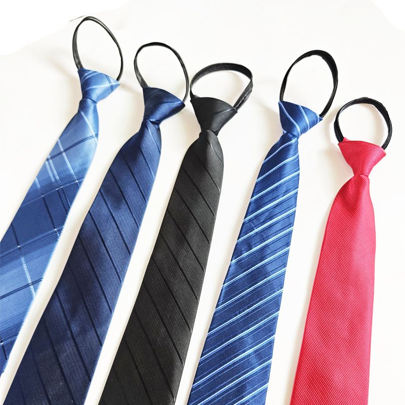 Cerniera sottile a righe da uomo per sposo, matrimonio, blu e nero, comoda, senza lacci, facile da tirare, abbigliamento formale da lavoro_voghion.com