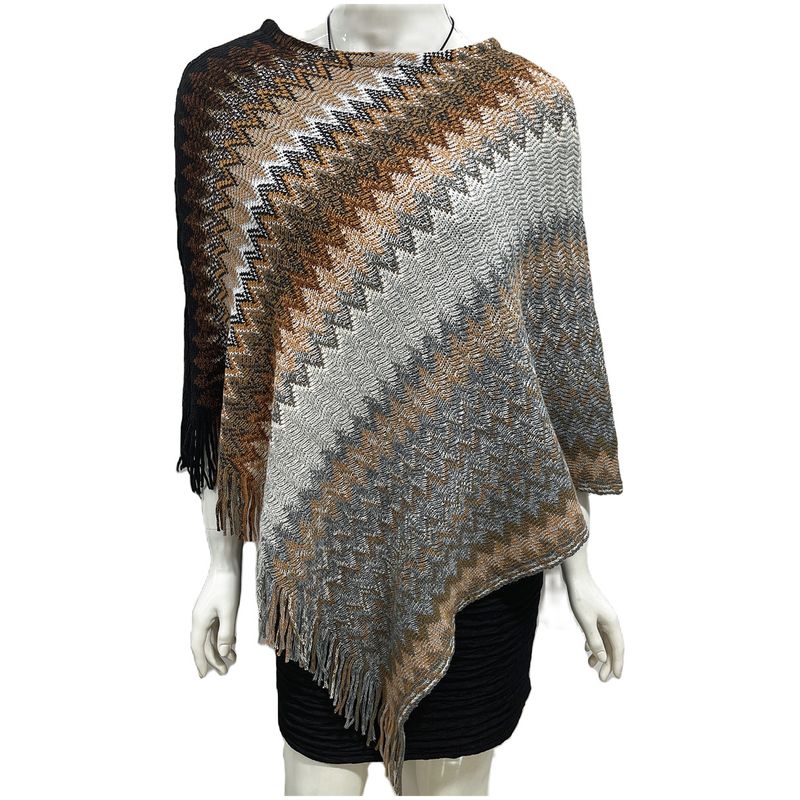 Modische Welle Pullover frauen Herbst Neue 2023 Mid länge Quaste Cape Schal Koreanische Lose_voghion.com