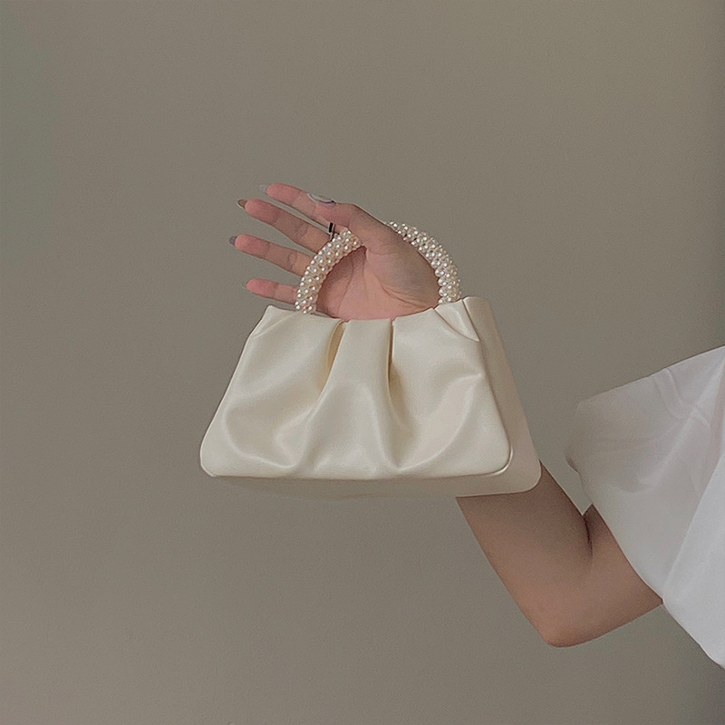 2024 Mini borsa a tracolla singola a spalla singola per telefono cellulare piegata alla moda da donna piccola perla_voghion.com