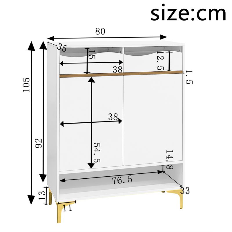 Meuble à chaussures blanc moderne avec éclairage LED 16 couleurs – Rangement gain de place pour couloir 80 x 35 x 105 cm avec tiroirs et étagères – Pour entrée, salon, couloir_voghion.com