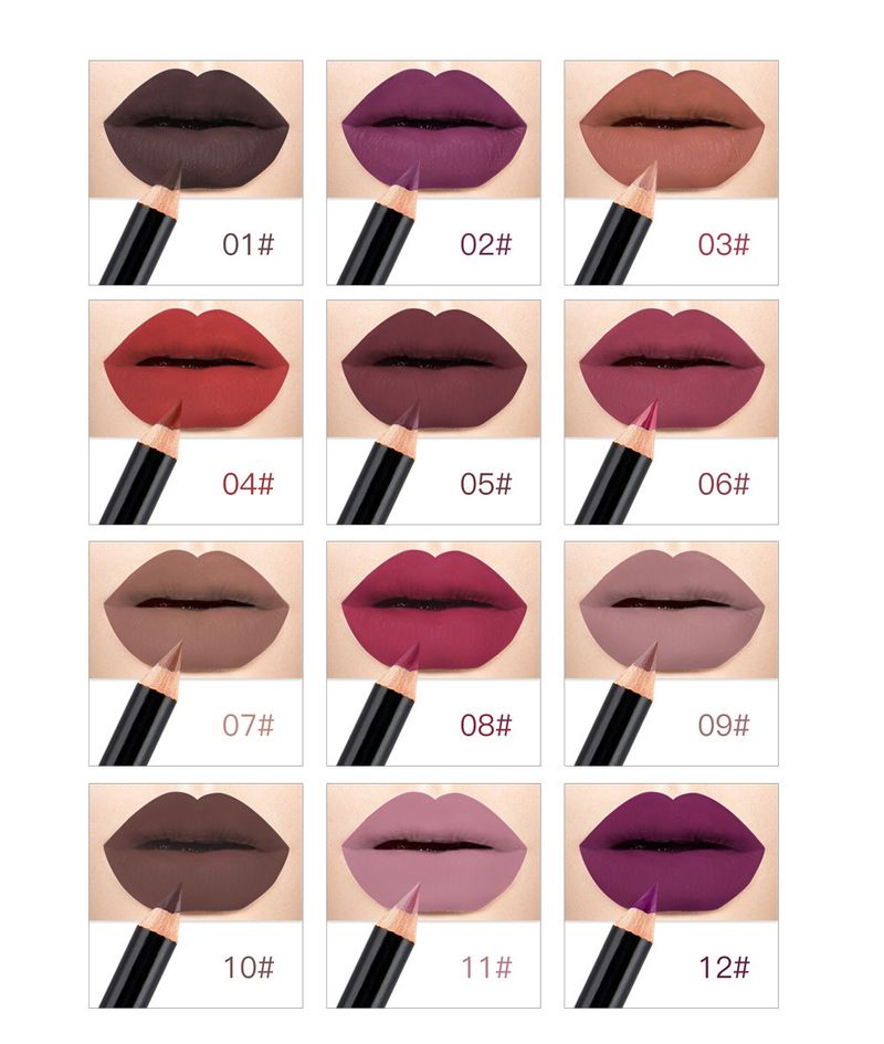Beat one to threeNude Matte Lipstick Pen Retouching waterproof lip liner 12 colors available_voghion.com