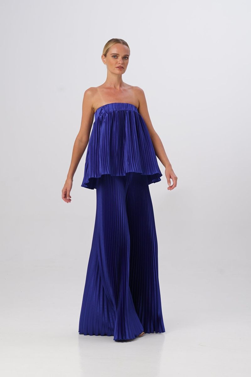 Women's Clothing tube top big flared wide-leg trousers _voghion.com