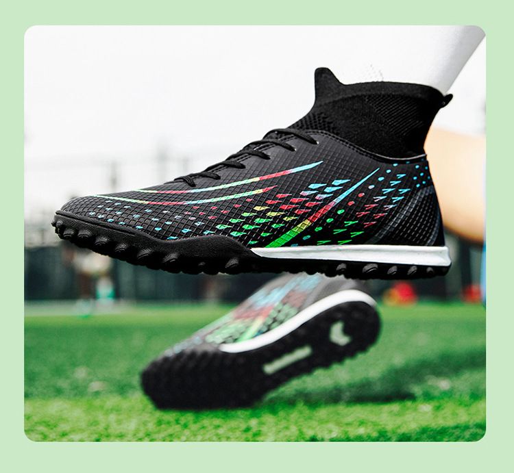 Nuove scarpe da calcio alte transfrontaliere per ragazzi e ragazze, unghie rotte in erba sintetica, scarpe da calcio in pelle per allenamento di competizione studentesca_voghion.com