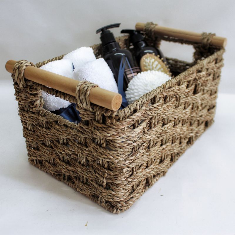 Creative New Style Instant Delivery Straw Miscellaneous Home Water Hyacinth Desktop Storage Woven Basket_voghion.com