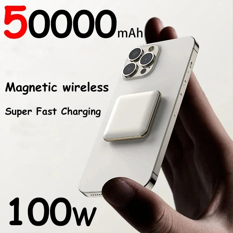 Mini batterie externe sans fil magnétique Qi, 50000mAh, charge Super rapide, pour Xiaomi IPhone15 14, batterie externe Portable_voghion.com