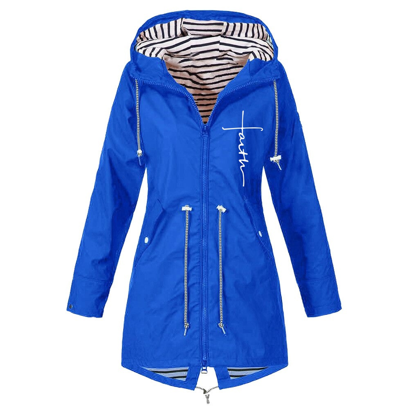 Wasserdichter Regenmantel für Damen, lässig, Basic, Outdoor, Trench, leichte Jacken mit Kordelzug, Wanderkleidung für Damen_voghion.com