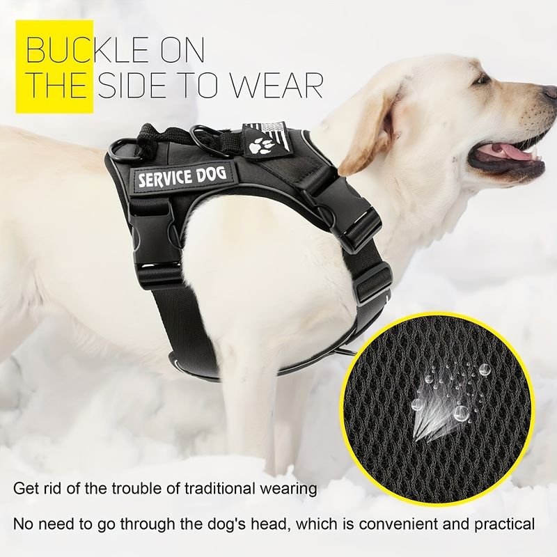 Neu Taktische Harness Weste für große Hunde, verdickt, explosionsgeschützt, reflektierend, verstellbar, nicht würgend_voghion.com