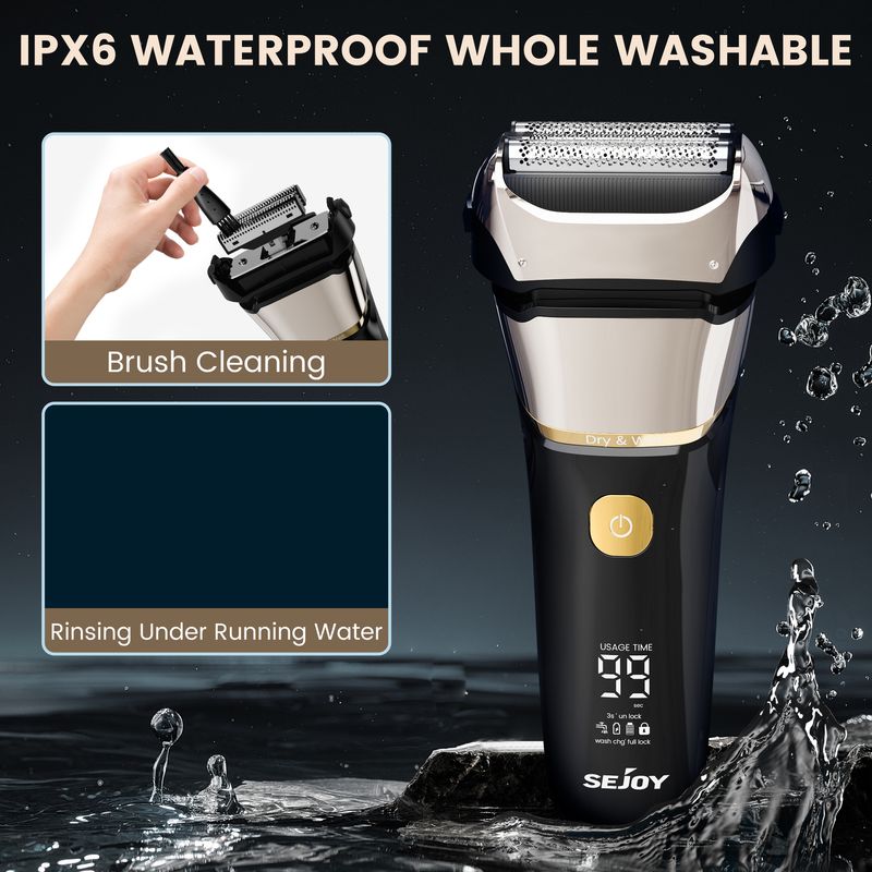 New Foil Electric Cordless Shaver For Men Wet/Dry Razor USB Rechargeable_voghion.com