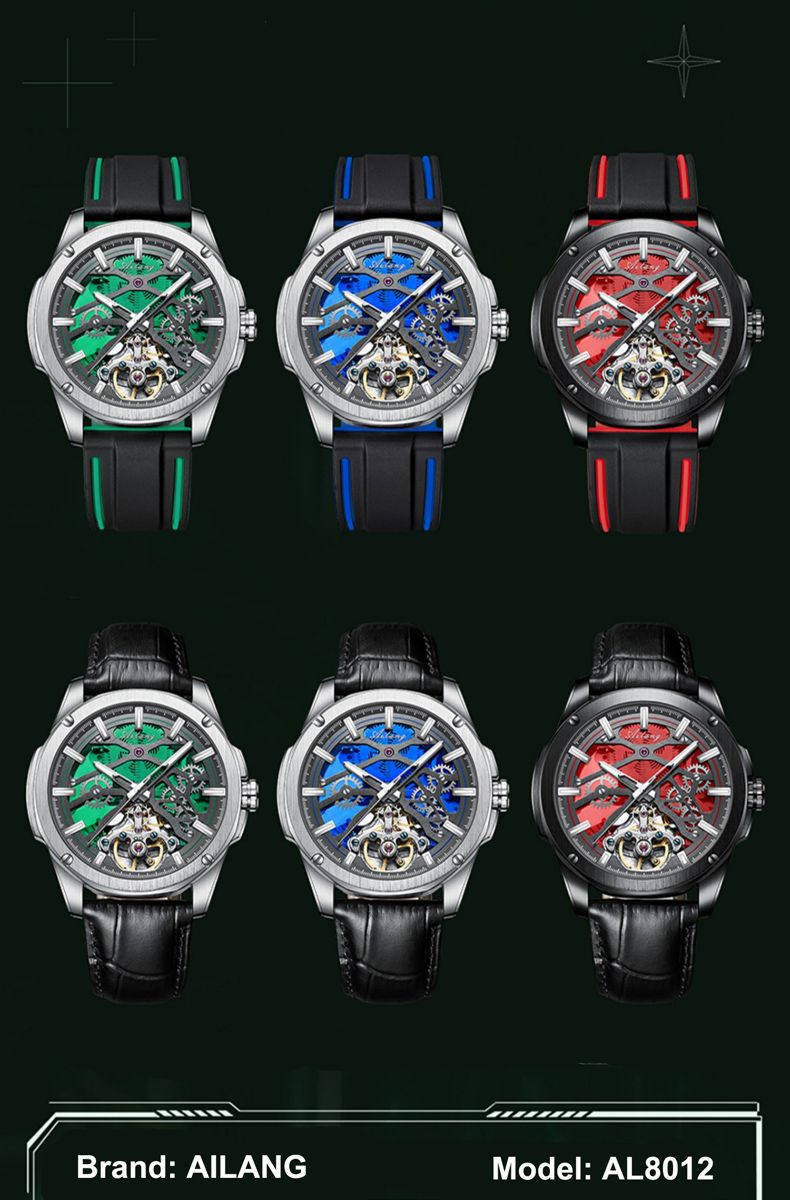 AILANG Luxury Tourbillon Watch Men Skeleton Dial Automatic Mechanical Watches Leather Strap Sport Clock Reloj Hombre 2025_voghion.com