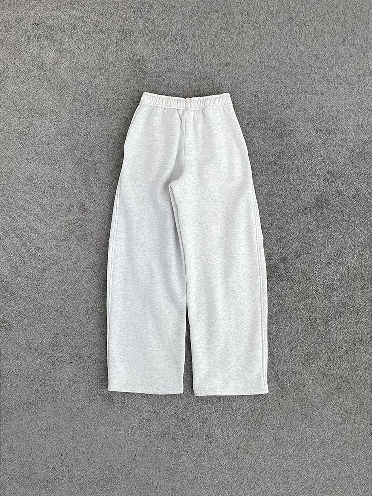 Pantaloni da jogging da donna con coulisse, foderati in pile e vita alta, vestibilità ampia, casual, in misto cotone (bianco, nero) Taglie S/M/L_voghion.com