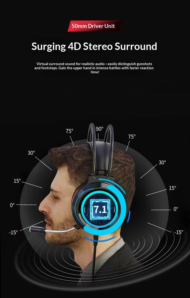 Digitex Computer Headset Over-Ear With Microphone Gaming Wired Headphone Desktop Laptop 2-in-1_voghion.com