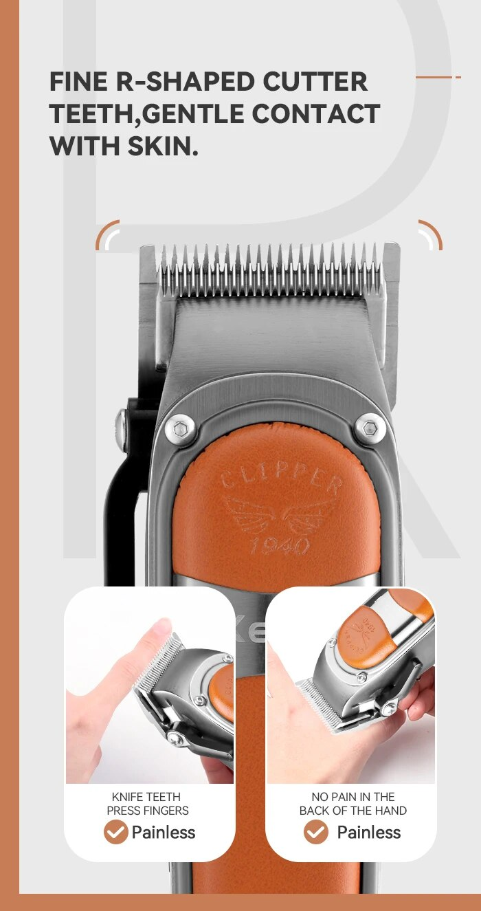 Kemei Professional Fade Hair Clipper Combo Zero Gapped Cordless Edge Hair Trimmer Barber Shop Electric 2 Hair Cutting Machines_voghion.com