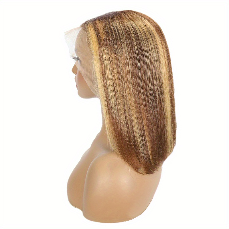 180 % 13 x 4 Echthaar-Perücke, kurze, gerade Bob-Schnitt-Perücke, 180 % Dichte, 13 x 4 Spitzenfront-Echthaar-Perücke, natürlicher Haaransatz mit Babyhaar_voghion.com
