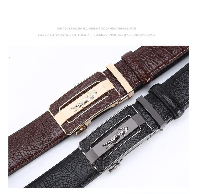Cinture da uomo cintura in coccodrillo da uomo casual 2023 lega personalizzata fibbia automatica cintura strada stalla fornitura produttore all'ingrosso_voghion.com
