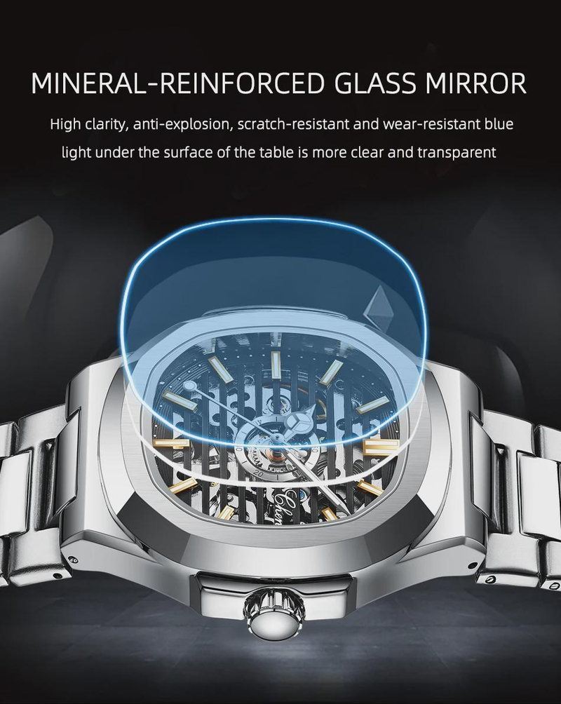 Men's Automatic Mechanical Steel Watch Waterproof Luminous Pointer Stainless Steel Strap Luxury 40mm Dial Watch_voghion.com